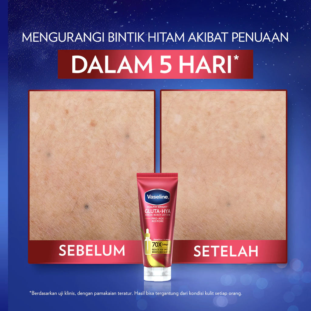Vaseline Essential Even Tone Flawless Glow Gluta-Hya Serum Burst UV Lotion