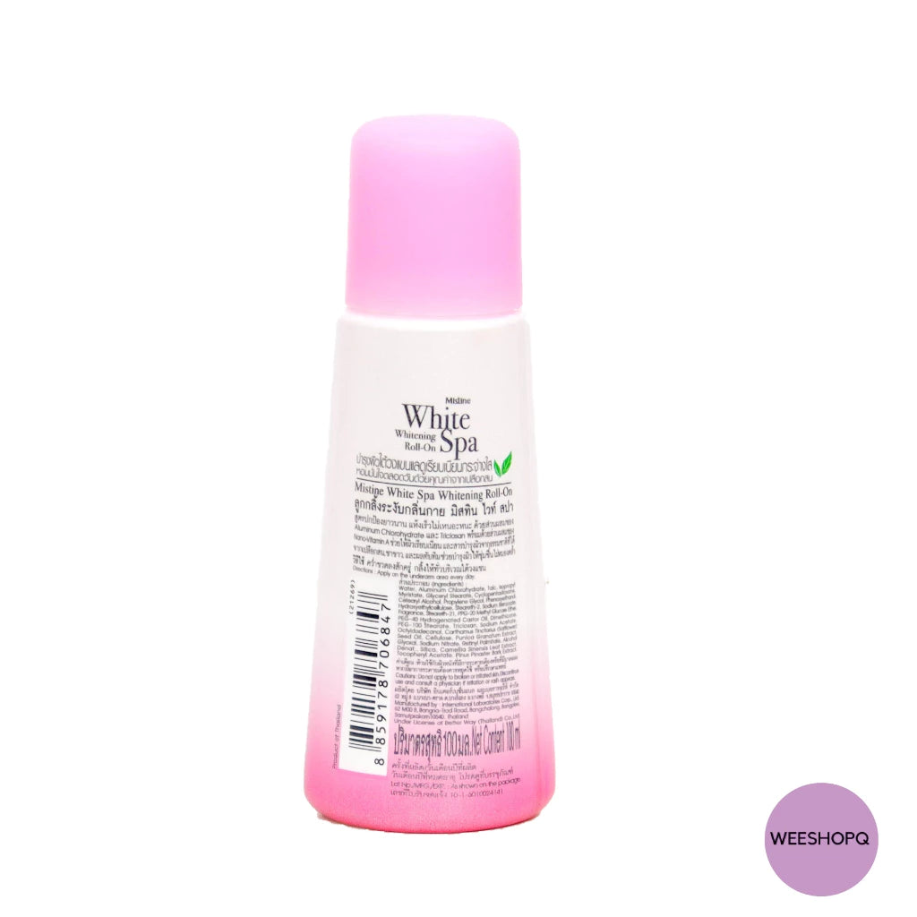 Mistine White Spa Deodorant Roll-On – Whitening for Women Scent: Musk, Tea & Pomegranate