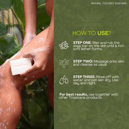 Tropicana Natural Coconut Soap Bar 50g hydrating & nourshing beauty bar