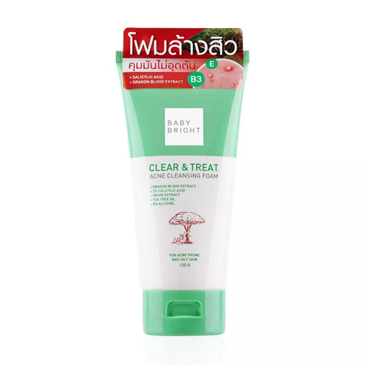 BABY BRIGHT clear & treat acne cleansing foam nourish skin soft moisturized