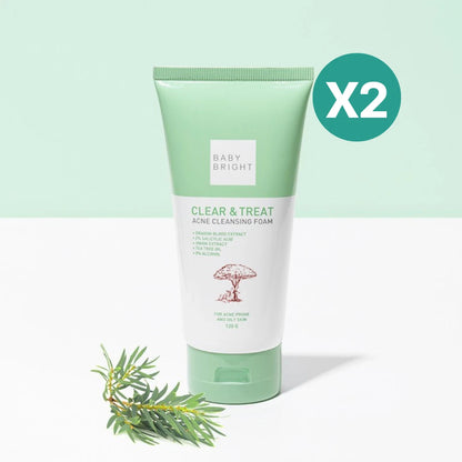 BABY BRIGHT clear & treat acne cleansing foam nourish skin soft moisturized