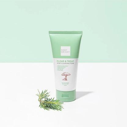 BABY BRIGHT clear & treat acne cleansing foam nourish skin soft moisturized