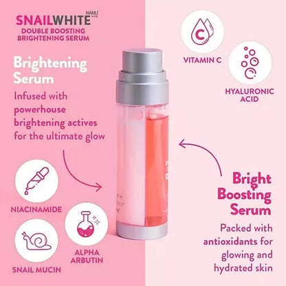 Snail White Double Boosting Whitening Serum, Glow Skin