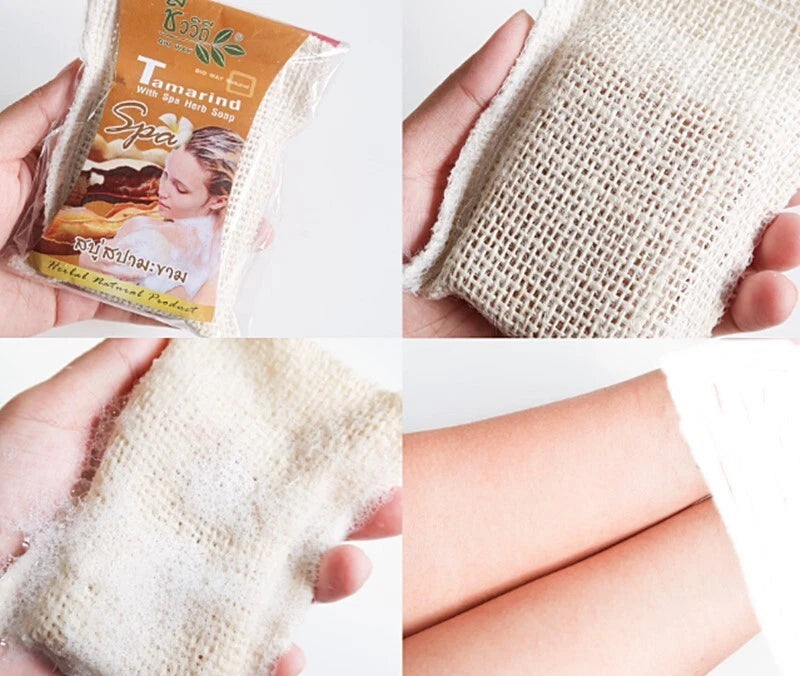 صابون التمر الهندي الطبيعي من بايو واي مع أعشاب سبا وحقيبة إسفنجية من اللوف