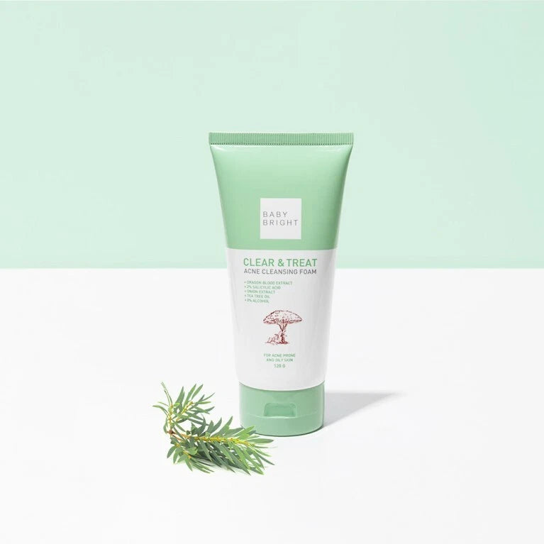 BABY BRIGHT clear & treat acne cleansing foam nourish skin soft moisturized