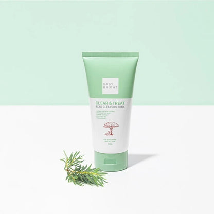 BABY BRIGHT clear & treat acne cleansing foam nourish skin soft moisturized
