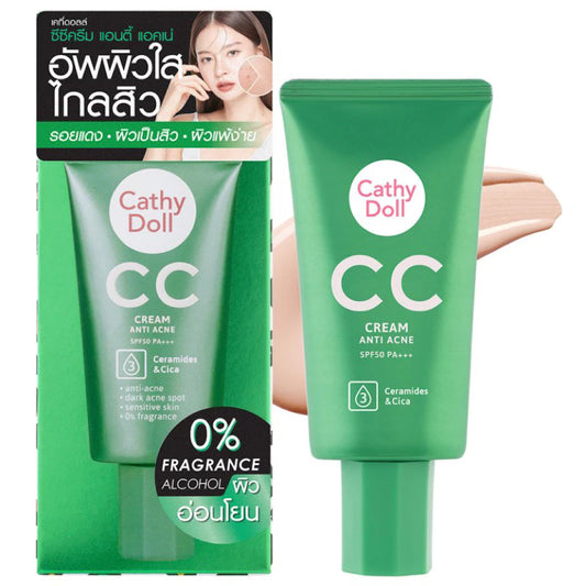 Cathy Doll CC Cream Anti-Acne SPF 50 PA+++ (Green Tube)