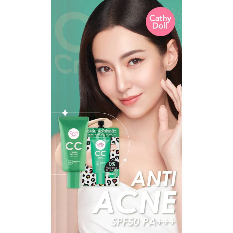 Cathy Doll CC Cream Anti-Acne SPF 50 PA+++ (Green Tube)
