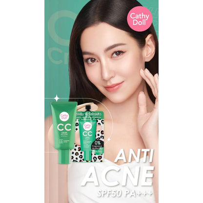 Cathy Doll CC Cream Anti-Acne SPF 50 PA+++ (Green Tube)
